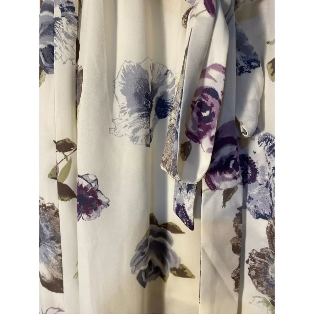 JOA women’s floral, high, low tie wrap, midi skirt, size medium